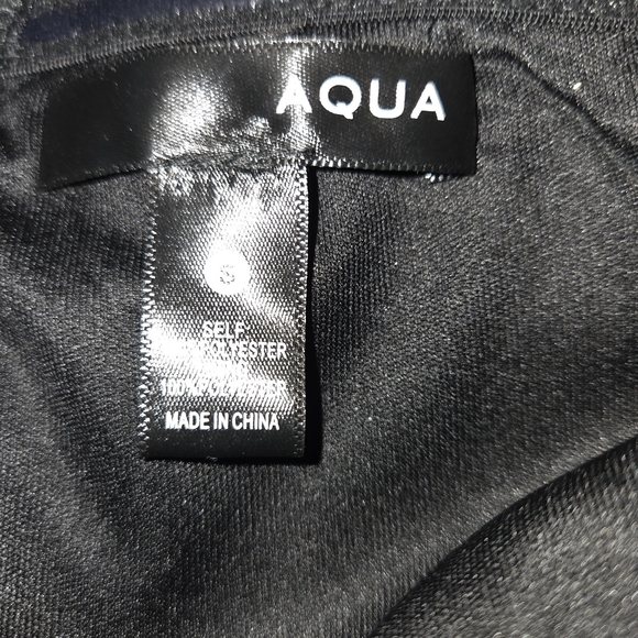 Aqua Elegant Black and Gold Women's Dress - Picture 3 of 4